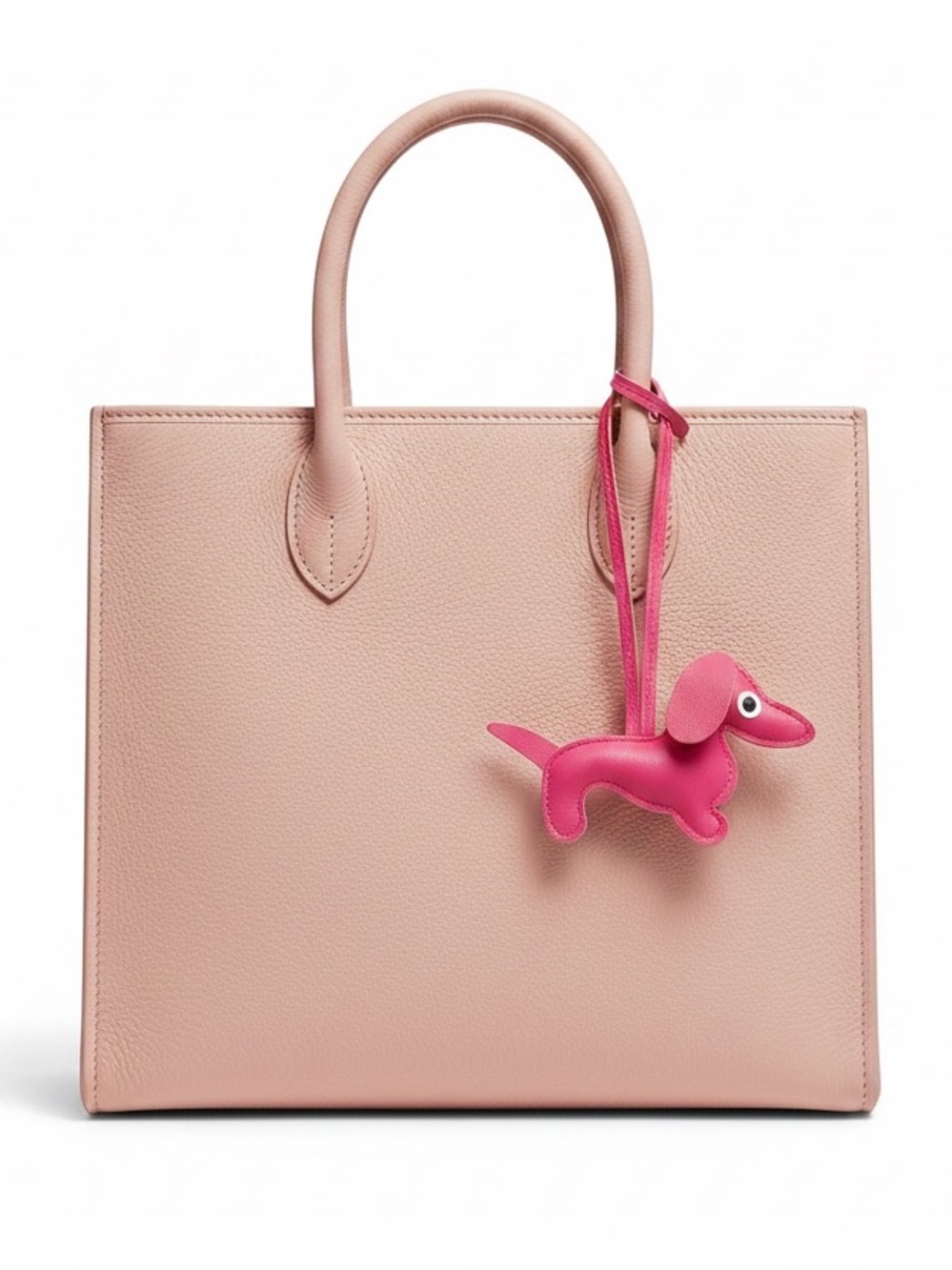 Hot Pink Dog 4.5” Faux Leather Bag Purse Charm